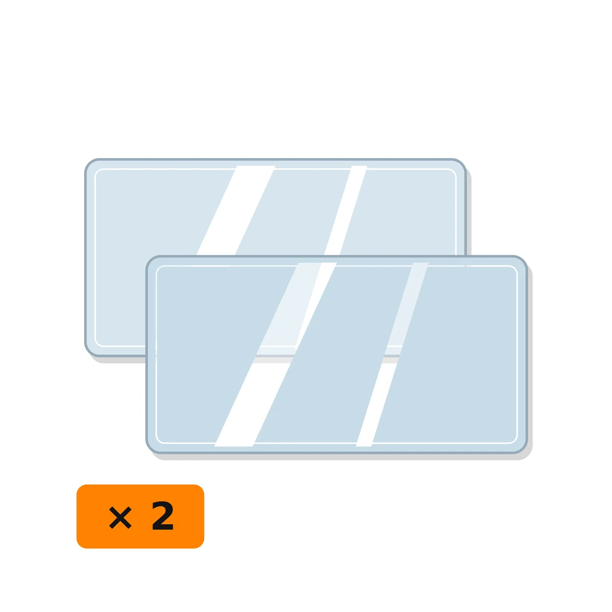 Two glass screen protectors (illustration)