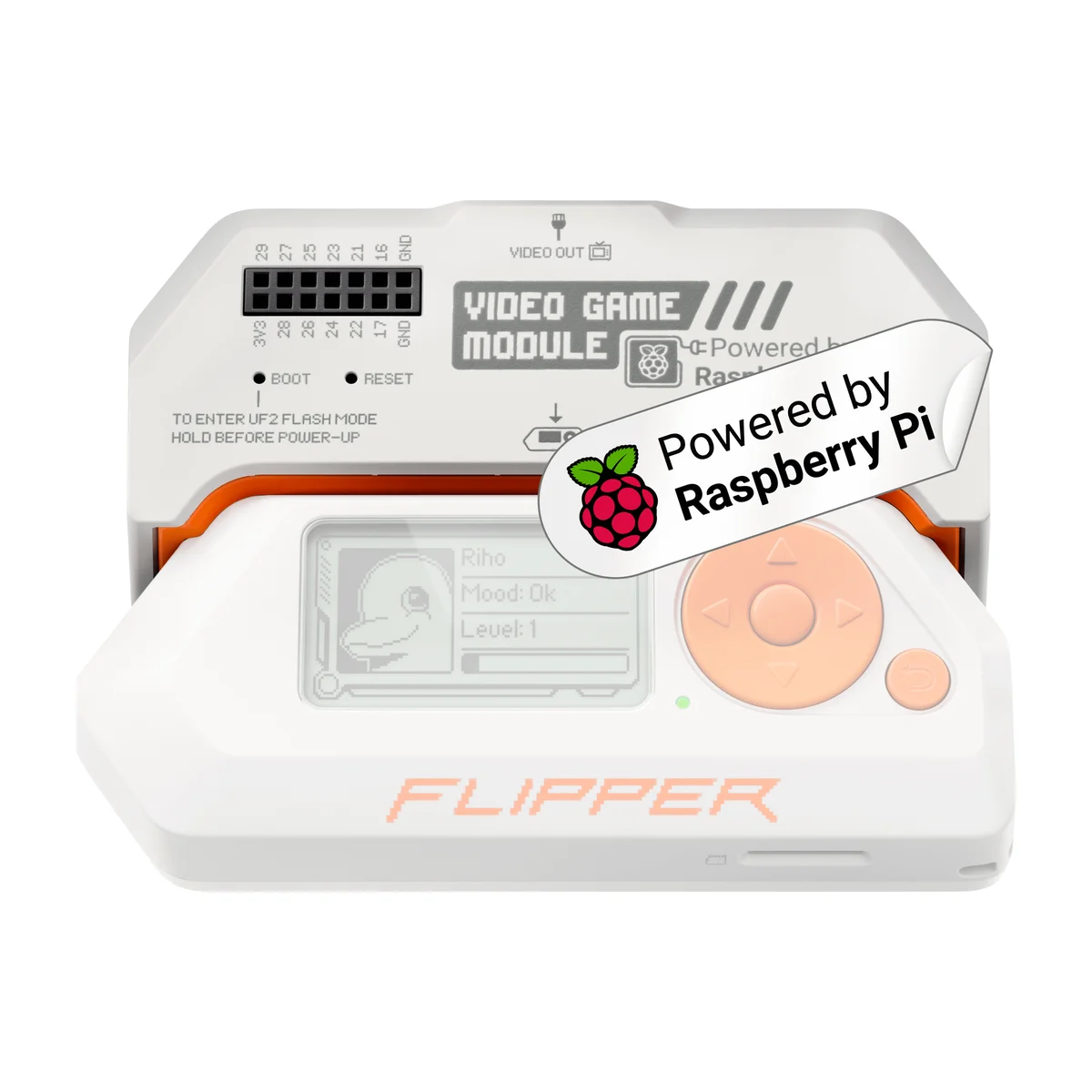 Video Game Module plugged into a Flipper Zero