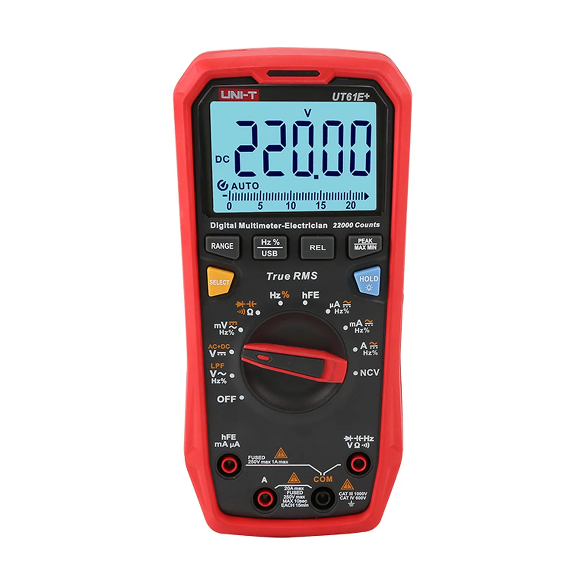 UNI-T UT61E+ multimeter, front